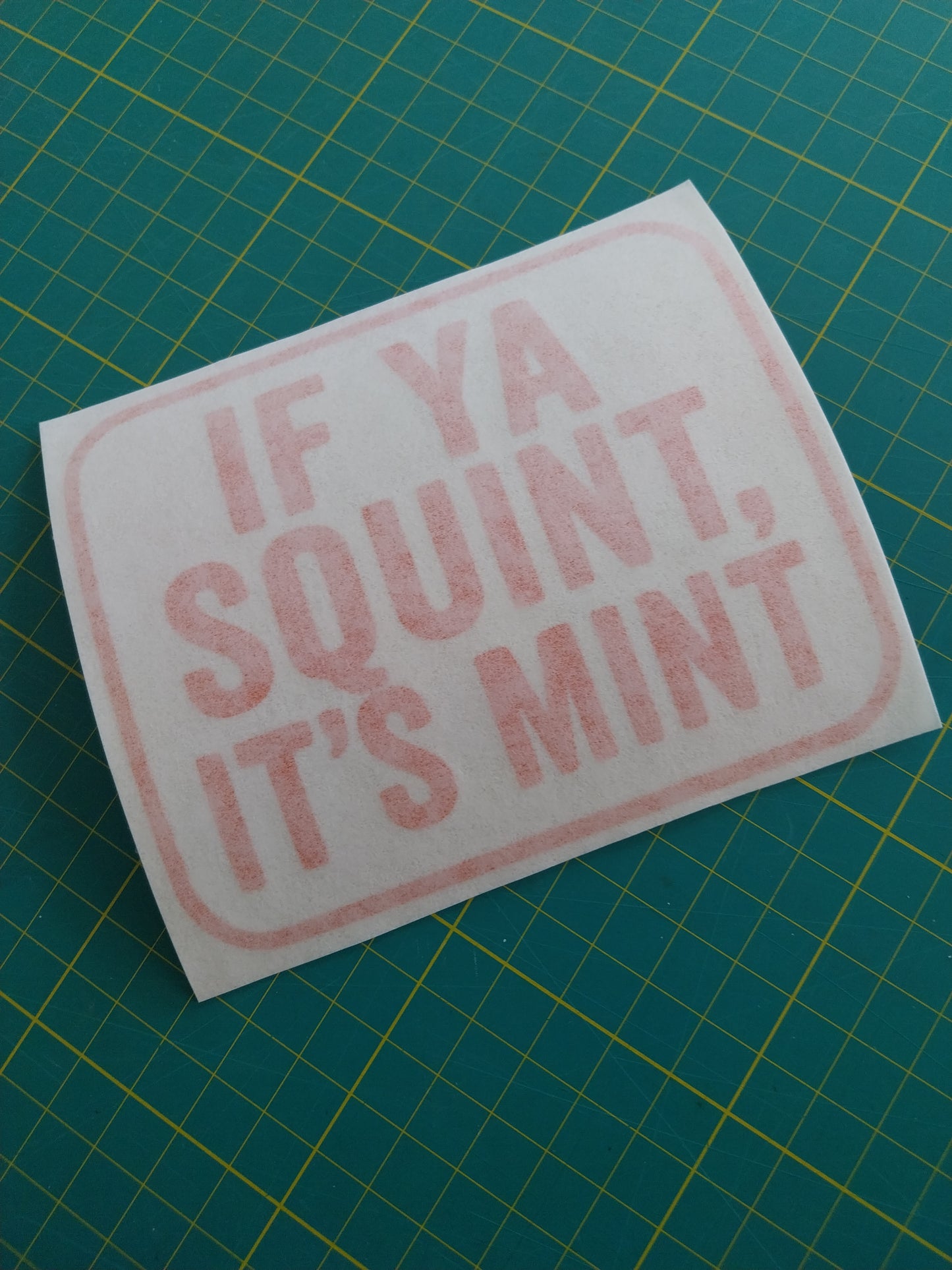 IF YA SQUINT IT'S MINT Decal