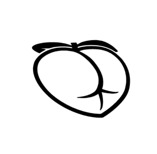 Peach Ass Decal