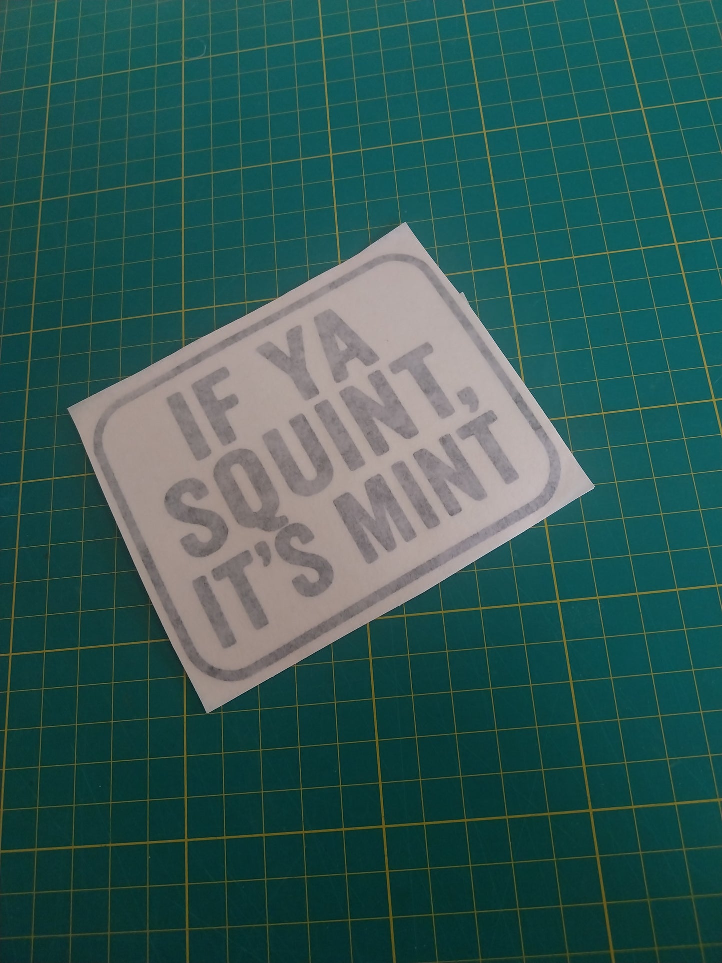 IF YA SQUINT IT'S MINT Decal