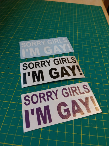 Sorry Girls I'm Gay Decal