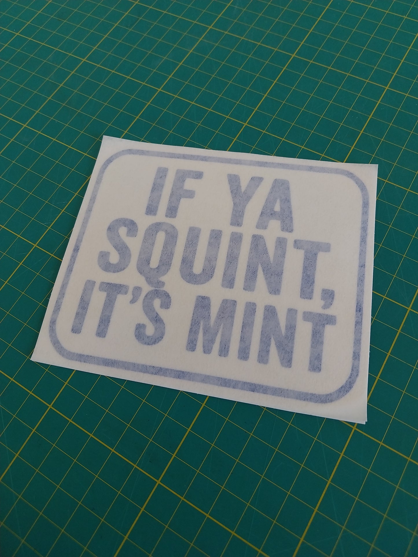 IF YA SQUINT IT'S MINT Decal