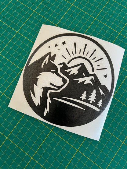 Dog  and Mountain Decal