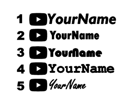 10x YouTube Tag Decal Design 1