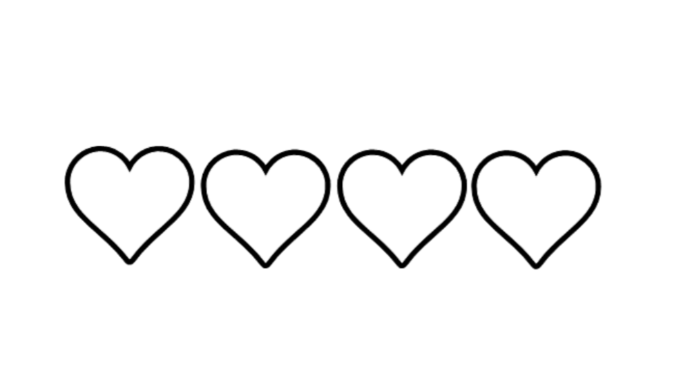 Four Heart Decal