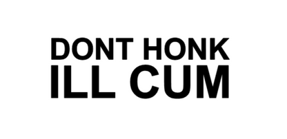 Don't Honk Ill Cum Decal